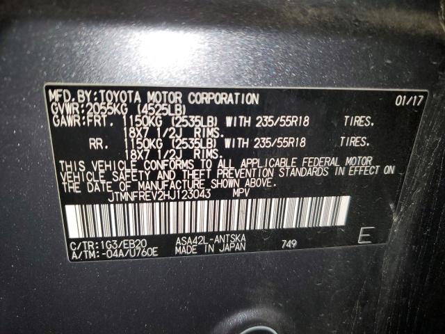 Photo 14 from auction – 2017 TOYOTA RAV4 SE with VIN JTMNFREV2HJ123043