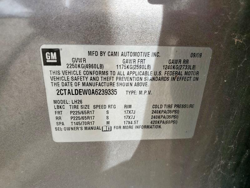 Photo 14 from auction – 2010 GMC TERRAIN SL with VIN 2CTALDEW0A6239335