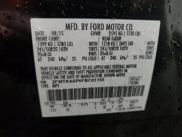 Photo 14 from auction – 2015 FORD EDGE SPORT with VIN 2FMTK4AP6FBC01155