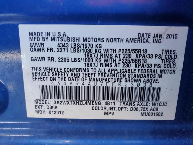 Photo 14 from auction – 2015 MITSUBISHI OUTLANDER with VIN 4A4AR4AU7FE023038