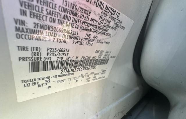 Photo 10 from auction – 2009 FORD FLEX SEL with VIN 2FMDK52C69BA03265