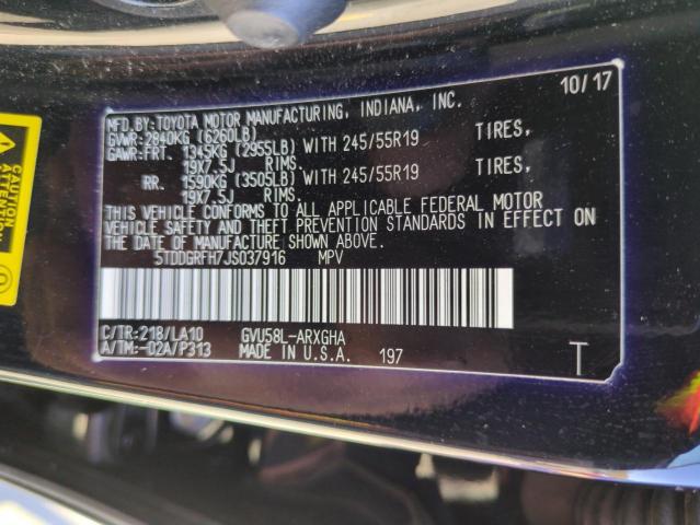 Photo 14 from auction – 2018 TOYOTA HIGHLANDER with VIN 5TDDGRFH7JS037916