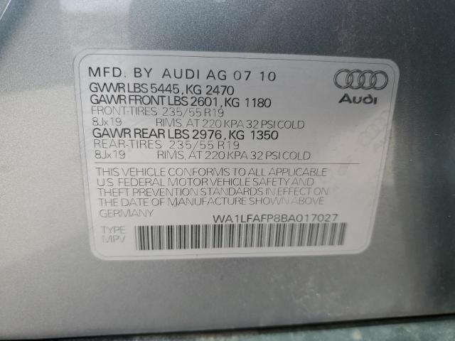Photo 14 from auction – 2011 AUDI Q5 PREMIUM with VIN WA1LFAFP8BA017027