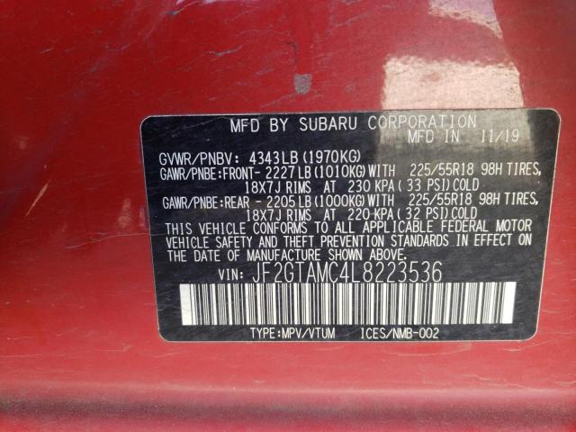 Photo 14 from auction – 2020 SUBARU CROSSTREK with VIN JF2GTAMC4L8223536