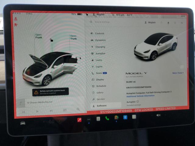 Photo 9 from auction – 2021 TESLA MODEL Y with VIN 5YJYGDED2MF109469