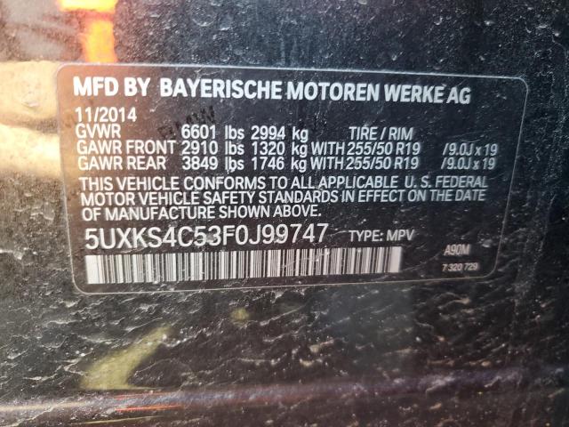 Photo 14 from auction – 2015 BMW X5 XDRIVE3 with VIN 5UXKS4C53F0J99747
