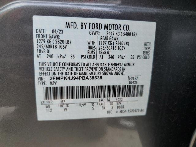 Photo 14 from auction – 2023 FORD EDGE SEL with VIN 2FMPK4J94PBA38638
