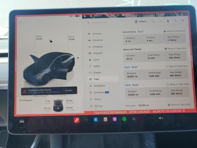Photo 9 from auction – 2024 TESLA MODEL Y with VIN 7SAYGAEE1RF988643