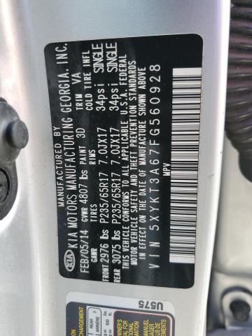 Photo 14 from auction – 2015 KIA SORENTO LX with VIN 5XYKT3A67FG560928