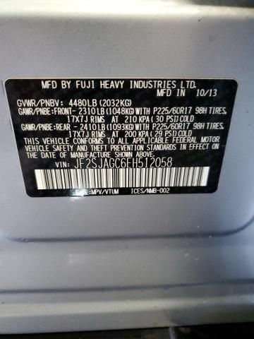 Photo 14 from auction – 2014 SUBARU FORESTER 2 with VIN JF2SJAGC6EH512058