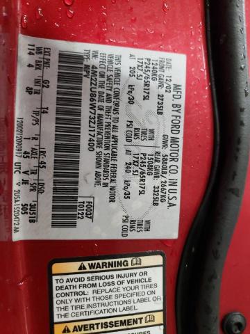 Photo 14 from auction – 2003 MERCURY MOUNTAINEE with VIN 4M2ZU86W73ZJ17400