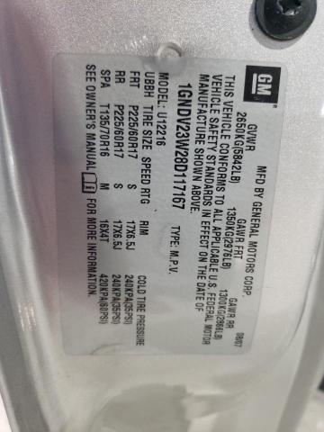 Photo 14 from auction – 2008 CHEVROLET UPLANDER L with VIN 1GNDV23W28D117167