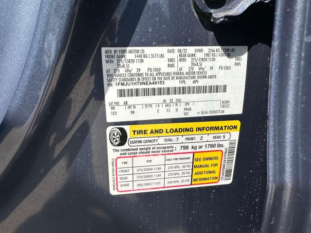 Photo 10 from auction – 2022 FORD EXPEDITION with VIN 1FMJU1HT0NEA49153