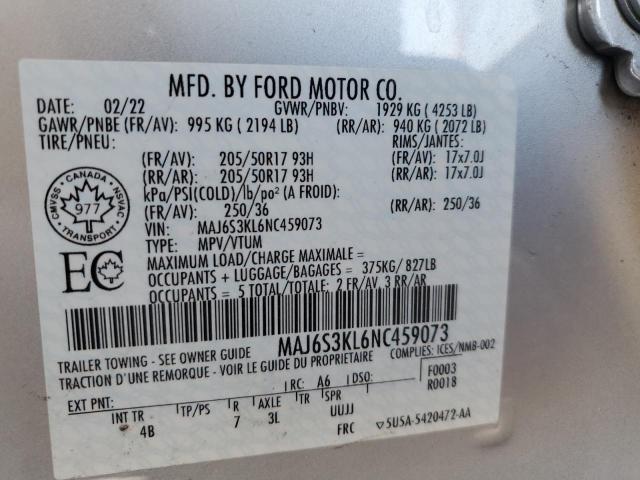 Photo 14 from auction – 2022 FORD ECOSPORT T with VIN MAJ6S3KL6NC459073