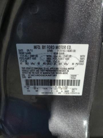 Photo 14 from auction – 2012 FORD ESCAPE XLT with VIN 1FMCU9DG3CKA87281