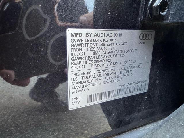 Photo 10 from auction – 2019 AUDI Q7 PRESTIG with VIN WA1VAAF76KD010048