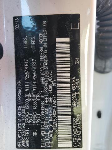 Foto 14 de la subasta – 2016 TOYOTA 4RUNNER SR con VIN JTEZU5JRXG5124274