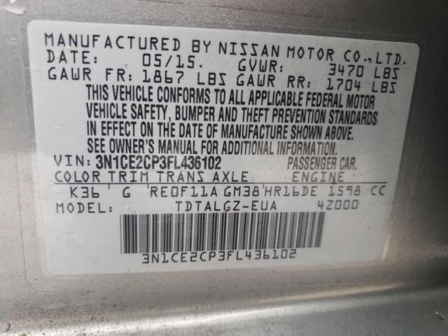 Photo 14 from auction – 2015 NISSAN VERSA NOTE with VIN 3N1CE2CP3FL436102