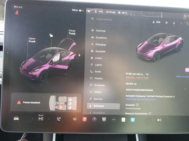 Photo 9 from auction – 2021 TESLA MODEL Y with VIN 5YJYGDEF2MF090083