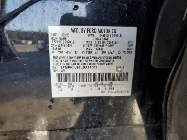 Photo 14 from auction – 2020 FORD EDGE SEL with VIN 2FMPK4J97LBA71305