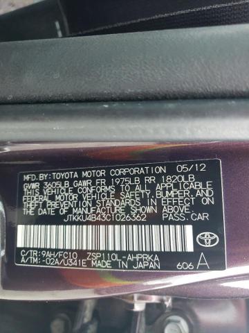 Photo 14 from auction – 2012 TOYOTA SCION XD with VIN JTKKU4B43C1026362