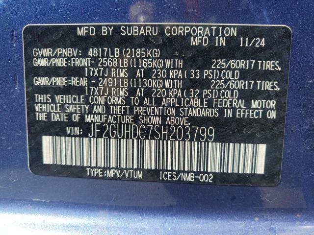 Photo 14 from auction – 2025 SUBARU CROSSTREK with VIN JF2GUHDC7SH203799