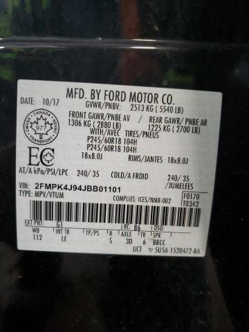 Снимка 14 от търг – 2018 FORD EDGE SEL с VIN 2FMPK4J94JBB01101