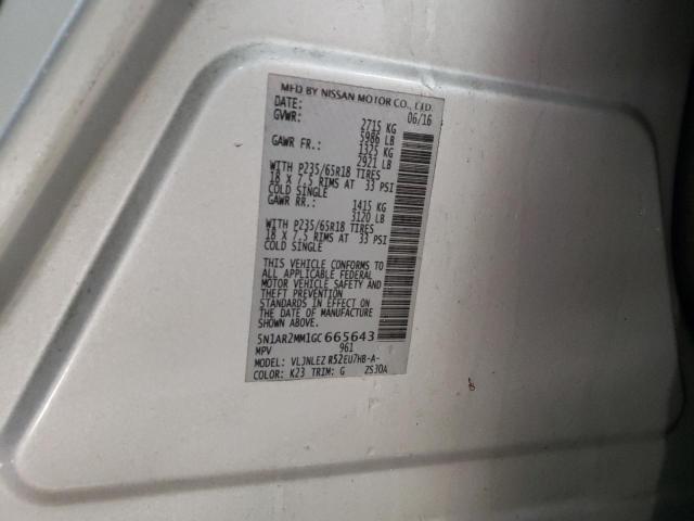 Photo 14 from auction – 2016 NISSAN PATHFINDER with VIN 5N1AR2MM1GC665643