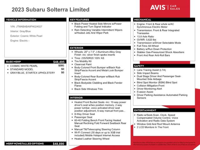 Photo 13 from auction – 2023 SUBARU SOLTERRA P with VIN JTMABABA8PA024027