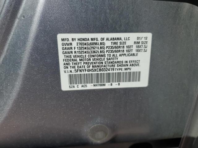 Photo 14 from auction – 2012 HONDA PILOT EXL with VIN 5FNYF4H5XCB032419
