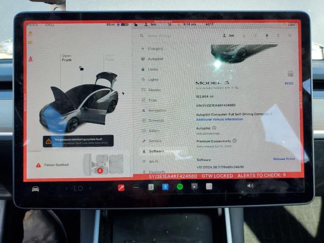 Photo 9 from auction – 2019 TESLA MODEL 3 with VIN 5YJ3E1EA4KF424680