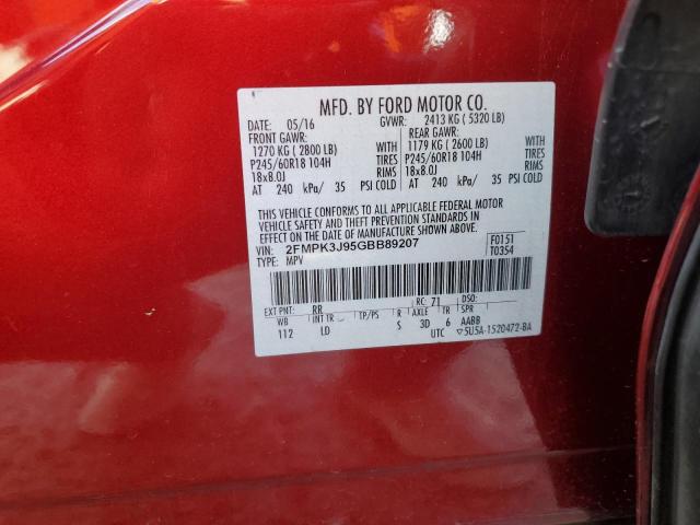 Photo 14 from auction – 2016 FORD EDGE SEL with VIN 2FMPK3J95GBB89207