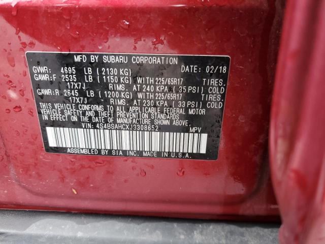Photo 14 from auction – 2018 SUBARU OUTBACK 2. with VIN 4S4BSAHCXJ3308652