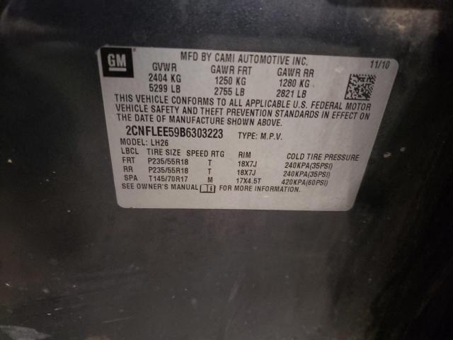 Photo 14 from auction – 2011 CHEVROLET EQUINOX LT with VIN 2CNFLEE59B6303223