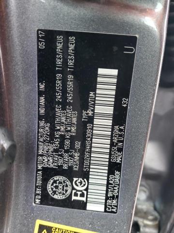 Photo 14 from auction – 2017 TOYOTA HIGHLANDER with VIN 5TDDZRFH4HS430910