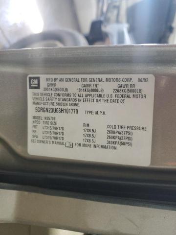 Photo 14 from auction – 2003 HUMMER H2 with VIN 5GRGN23U63H101770