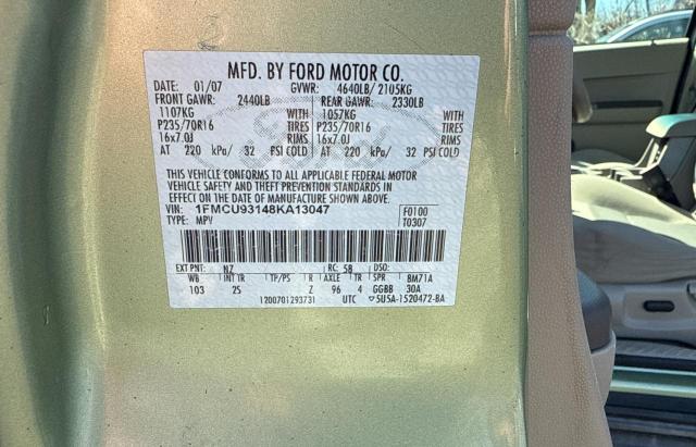 Photo 10 from auction – 2008 FORD ESCAPE XLT with VIN 1FMCU93148KA13047
