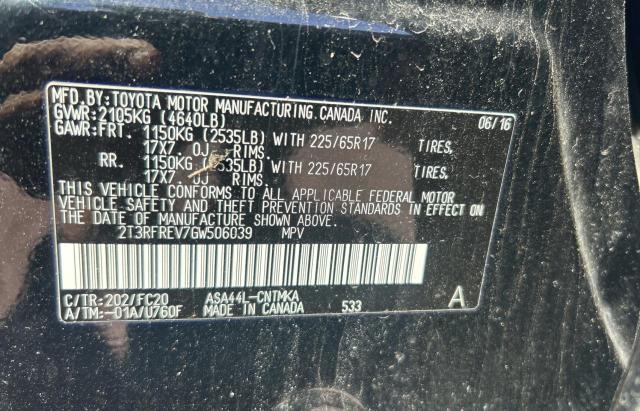 Photo 10 from auction – 2016 TOYOTA RAV4 XLE with VIN 2T3RFREV7GW506039