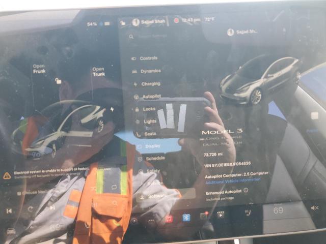Photo 9 from auction – 2018 TESLA MODEL 3 with VIN 5YJ3E1EB0JF054836