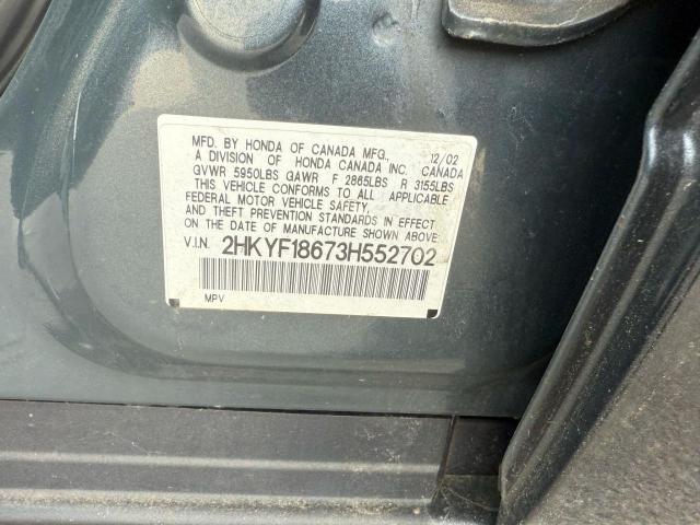 Photo 10 from auction – 2003 HONDA PILOT EXL with VIN 2HKYF18673H552702