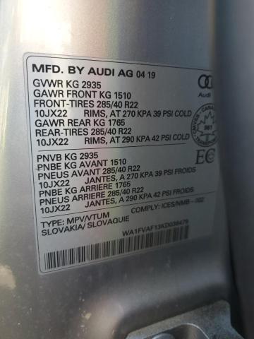 Photo 14 from auction – 2019 AUDI Q8 PRESTIG with VIN WA1FVAF13KD036479