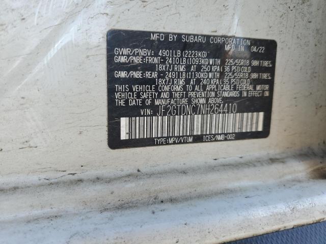 Photo 14 from auction – 2022 SUBARU CROSSTREK with VIN JF2GTDNC7NH264410