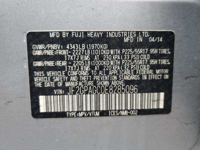 Photo 14 from auction – 2014 SUBARU XV CROSSTR with VIN JF2GPAGC0E8285096