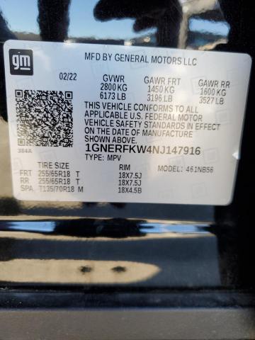 Photo 14 from auction – 2022 CHEVROLET TRAVERSE L with VIN 1GNERFKW4NJ147916