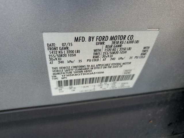 Photo 14 from auction – 2016 FORD EXPLORER S with VIN 1FM5K8GT9GGA51556