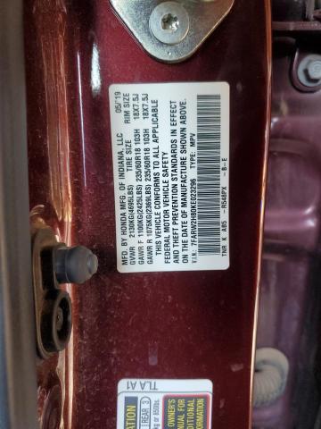 Photo 14 from auction – 2019 HONDA CR-V EXL with VIN 7FARW2H80KE023296