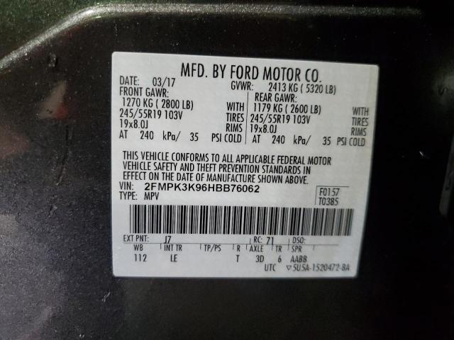 Foto 14 de la subasta – 2017 FORD EDGE TITAN con VIN 2FMPK3K96HBB76062