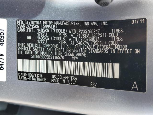 Photo 14 from auction – 2011 TOYOTA SIENNA LE with VIN 5TDKK3DC5BS116576