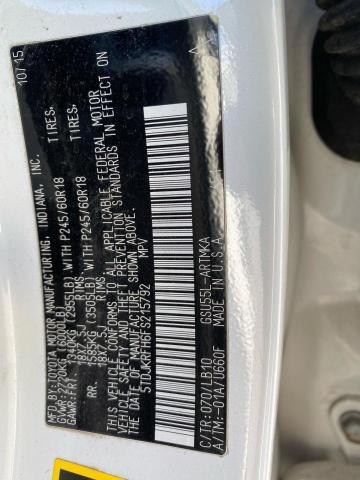 Photo 10 from auction – 2015 TOYOTA HIGHLANDER with VIN 5TDJKRFH6FS215792
