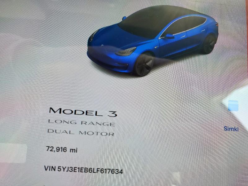 Photo 9 from auction – 2020 TESLA MODEL 3 with VIN 5YJ3E1EB6LF617634
